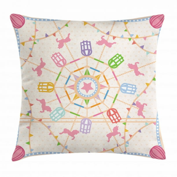 16" white cushion cover girl circus nursery gift Personalised circus big top 16" white cushion cover girl circus nursery gift Personalised circus big top